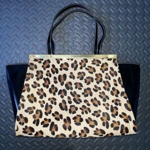 Alberta di Canio Black Leather Calfskin Large Leporad Bag Purse Italy